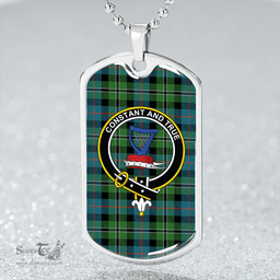 ScottishPlaid Rose Hunting Ancient Clan Tartan Dog Tag Necklace - Crest Classic Scottish Plaid Tartan Plaid