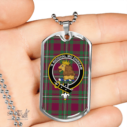 ScottishPlaid MacGregor Hunting (Gregor Hunting) Modern Clan Tartan Dog Tag Necklace - Crest Classic Scottish Plaid Tartan Plaid