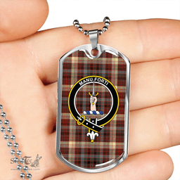 ScottishPlaid MacKay of Strathnaver Modern Clan Tartan Dog Tag Necklace - Crest Classic Scottish Plaid Tartan Plaid