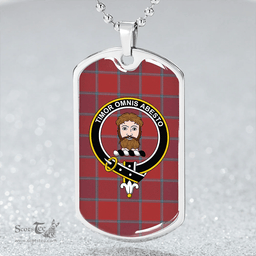 ScottishPlaid MacNab Smith Weathered Clan Tartan Dog Tag Necklace - Crest Classic Scottish Plaid Tartan Plaid
