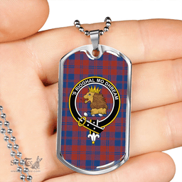 ScottishPlaid MacGregor of Glengyle (Gregor of Deeside) Modern Clan Tartan Dog Tag Necklace - Crest Classic Scottish Plaid Tartan Plaid