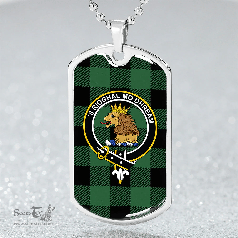 ScottishPlaid Robin Hood (MacGregor/Gregor Rob Roy Hunting) Ancient Clan Tartan Dog Tag Necklace - Crest Classic Scottish Plaid Tartan Plaid