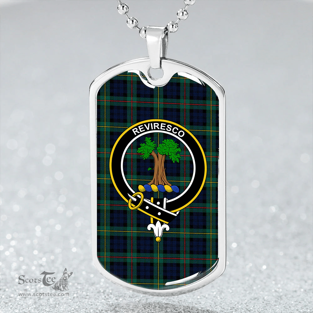ScottishPlaid MacEwan Modern Clan Tartan Dog Tag Necklace - Crest Classic Scottish Plaid Tartan Plaid