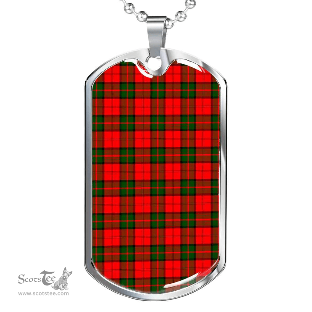 Scottish Dunbar Modern Clan Tartan Dog Tag Necklace - Classic Scottish Plaid Tartan Plaid