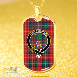 ScottishPlaid Somerville # 2 Modern Clan Tartan Dog Tag Necklace - Crest Classic Scottish Plaid Tartan Plaid