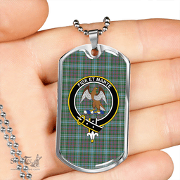 ScottishPlaid Ralston US Modern Clan Tartan Dog Tag Necklace - Crest Classic Scottish Plaid Tartan Plaid
