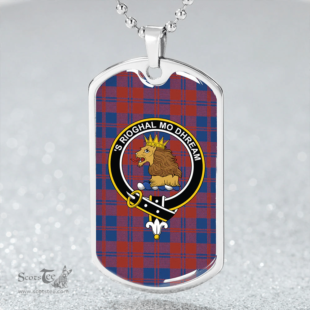 ScottishPlaid MacGregor of Glengyle (Gregor of Deeside) Modern Clan Tartan Dog Tag Necklace - Crest Classic Scottish Plaid Tartan Plaid