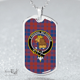 ScottishPlaid MacGregor of Glengyle (Gregor of Deeside) Modern Clan Tartan Dog Tag Necklace - Crest Classic Scottish Plaid Tartan Plaid