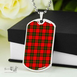 Scottish Dunbar Modern Clan Tartan Dog Tag Necklace - Classic Scottish Plaid Tartan Plaid