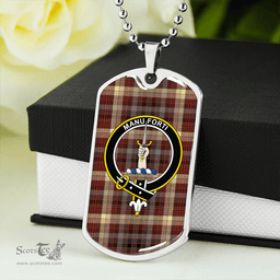 ScottishPlaid MacKay of Strathnaver Modern Clan Tartan Dog Tag Necklace - Crest Classic Scottish Plaid Tartan Plaid