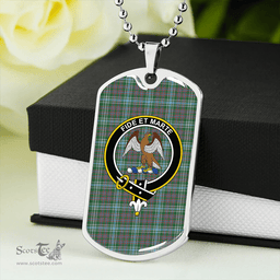 ScottishPlaid Ralston US Modern Clan Tartan Dog Tag Necklace - Crest Classic Scottish Plaid Tartan Plaid