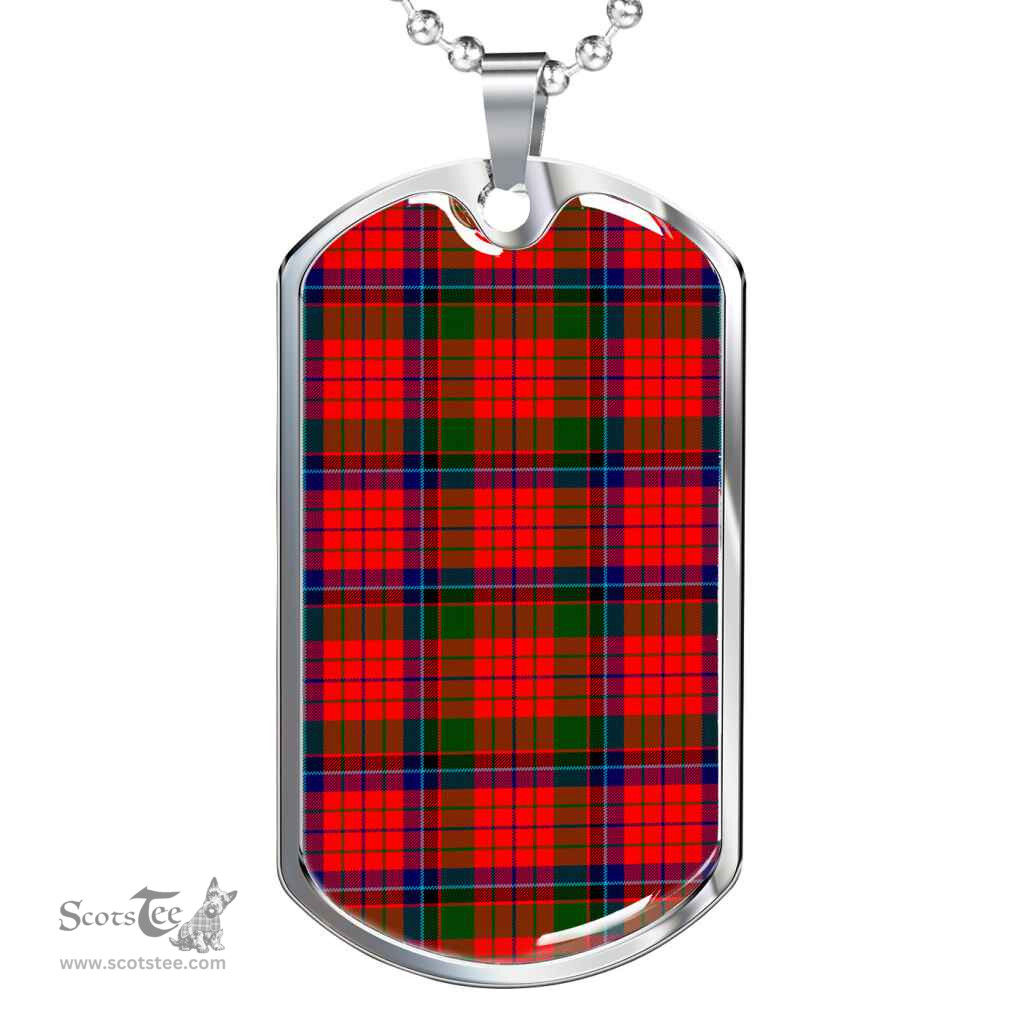 Scottish Nicolson Modern Clan Tartan Dog Tag Necklace - Classic Scottish Plaid Tartan Plaid
