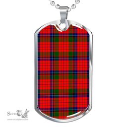 Scottish Nicolson Modern Clan Tartan Dog Tag Necklace - Classic Scottish Plaid Tartan Plaid