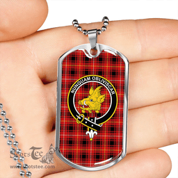 ScottishPlaid MacIver #2 Modern Clan Tartan Dog Tag Necklace - Crest Classic Scottish Plaid Tartan Plaid