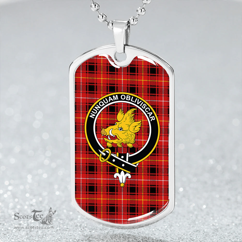 ScottishPlaid MacIver #2 Modern Clan Tartan Dog Tag Necklace - Crest Classic Scottish Plaid Tartan Plaid
