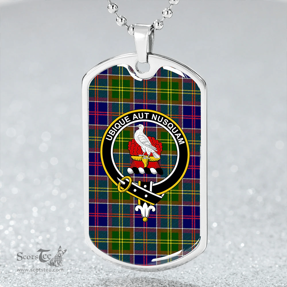 ScottishPlaid Whitefoord Modern Clan Tartan Dog Tag Necklace - Crest Classic Scottish Plaid Tartan Plaid