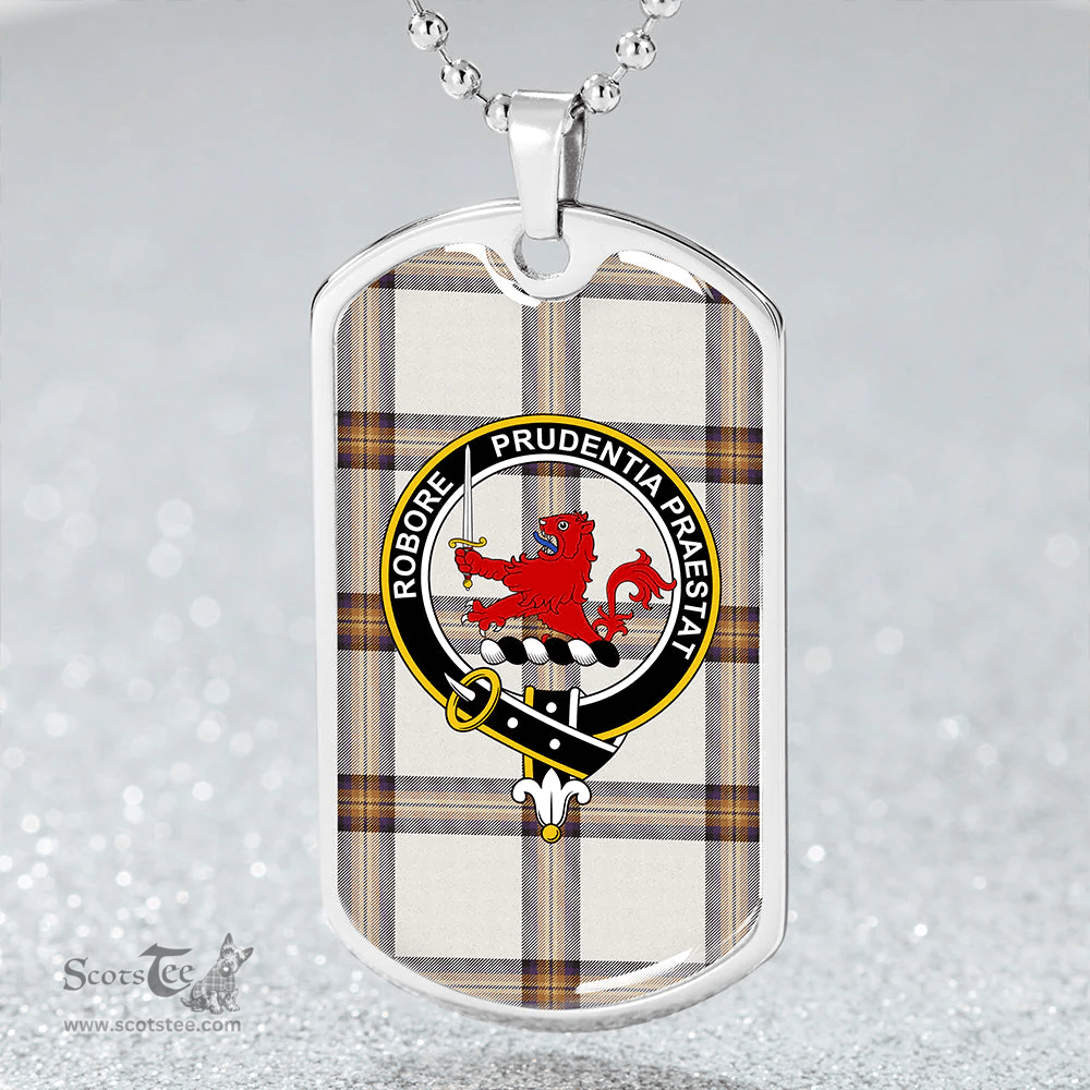 ScottishPlaid Young Christina Weathered Clan Tartan Dog Tag Necklace - Crest Classic Scottish Plaid Tartan Plaid