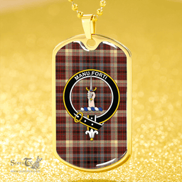 ScottishPlaid MacKay of Strathnaver Modern Clan Tartan Dog Tag Necklace - Crest Classic Scottish Plaid Tartan Plaid
