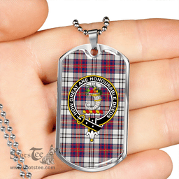 ScottishPlaid Walker Dress Modern Clan Tartan Dog Tag Necklace - Crest Classic Scottish Plaid Tartan Plaid