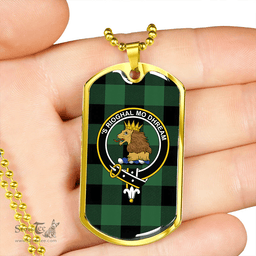 ScottishPlaid Robin Hood (MacGregor/Gregor Rob Roy Hunting) Ancient Clan Tartan Dog Tag Necklace - Crest Classic Scottish Plaid Tartan Plaid