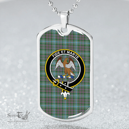 ScottishPlaid Ralston US Modern Clan Tartan Dog Tag Necklace - Crest Classic Scottish Plaid Tartan Plaid