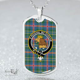 ScottishPlaid Mary, Queen of Scots Ancient Clan Tartan Dog Tag Necklace - Crest Classic Scottish Plaid Tartan Plaid