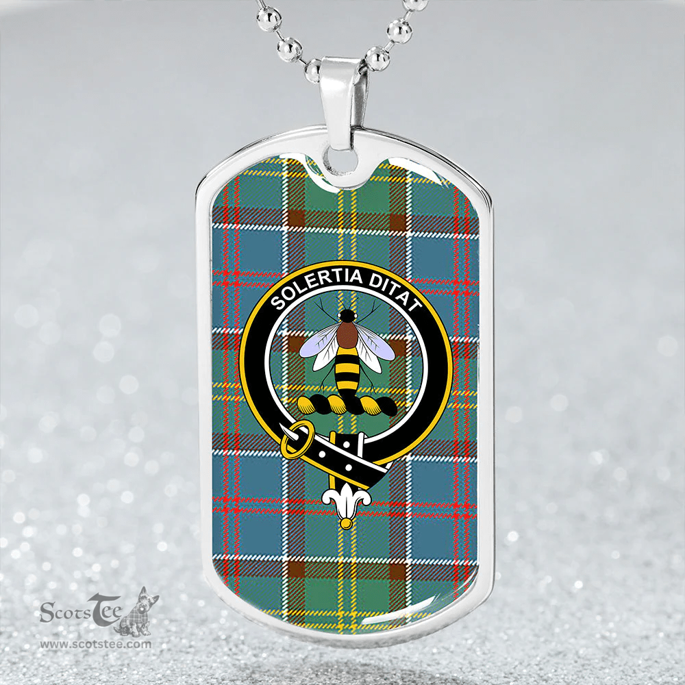ScottishPlaid Whitelaw District Clan Tartan Dog Tag Necklace - Crest Classic Scottish Plaid Tartan Plaid