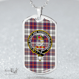 ScottishPlaid Walker Dress Modern Clan Tartan Dog Tag Necklace - Crest Classic Scottish Plaid Tartan Plaid