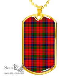 Scottish Nicolson Modern Clan Tartan Dog Tag Necklace - Classic Scottish Plaid Tartan Plaid