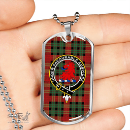 ScottishPlaid Murdoch Modern Clan Tartan Dog Tag Necklace - Crest Classic Scottish Plaid Tartan Plaid