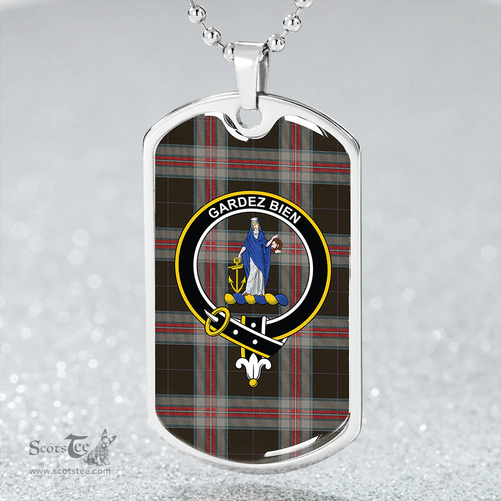 ScottishPlaid Montgomery Colin Weathered Clan Tartan Dog Tag Necklace - Crest Classic Scottish Plaid Tartan Plaid