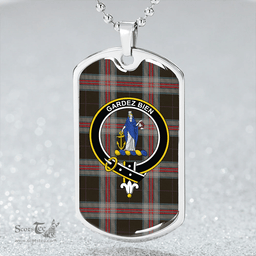 ScottishPlaid Montgomery Colin Weathered Clan Tartan Dog Tag Necklace - Crest Classic Scottish Plaid Tartan Plaid