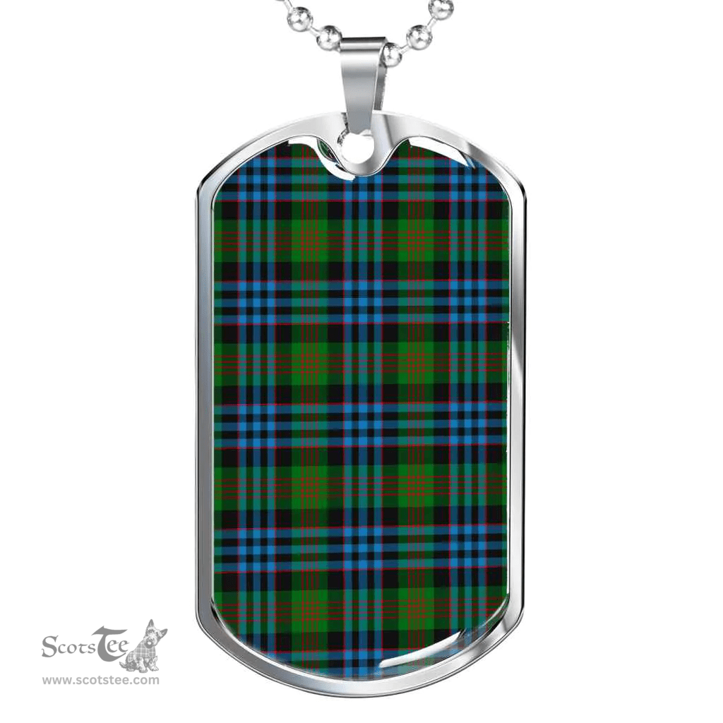 Scottish Newlands of Lauriston Clan Tartan Dog Tag Necklace - Classic Scottish Plaid Tartan Plaid