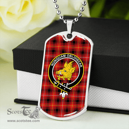 ScottishPlaid MacIver #2 Modern Clan Tartan Dog Tag Necklace - Crest Classic Scottish Plaid Tartan Plaid