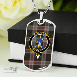 ScottishPlaid Montgomery Colin Weathered Clan Tartan Dog Tag Necklace - Crest Classic Scottish Plaid Tartan Plaid