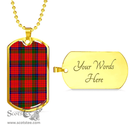 Scottish Nicolson Modern Clan Tartan Dog Tag Necklace - Classic Scottish Plaid Tartan Plaid
