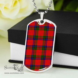 Scottish Nicolson Modern Clan Tartan Dog Tag Necklace - Classic Scottish Plaid Tartan Plaid