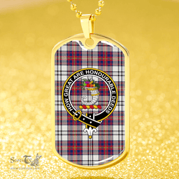 ScottishPlaid Walker Dress Modern Clan Tartan Dog Tag Necklace - Crest Classic Scottish Plaid Tartan Plaid