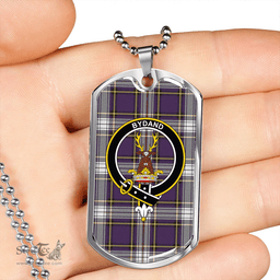 ScottishPlaid Maver Dress Weathered Clan Tartan Dog Tag Necklace - Crest Classic Scottish Plaid Tartan Plaid