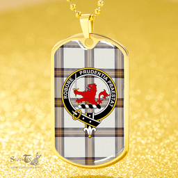 ScottishPlaid Young Christina Weathered Clan Tartan Dog Tag Necklace - Crest Classic Scottish Plaid Tartan Plaid
