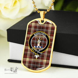 ScottishPlaid MacKay of Strathnaver Modern Clan Tartan Dog Tag Necklace - Crest Classic Scottish Plaid Tartan Plaid