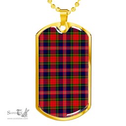 Scottish MacPherson Modern Clan Tartan Dog Tag Necklace - Classic Scottish Plaid Tartan Plaid