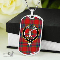 ScottishPlaid MacRae of Ardentoul Modern Clan Tartan Dog Tag Necklace - Crest Classic Scottish Plaid Tartan Plaid