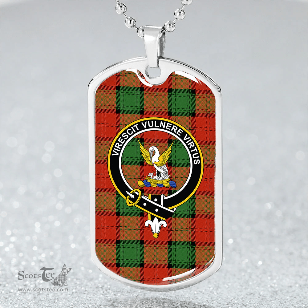 ScottishPlaid Stewart of Atholl Ancient Clan Tartan Dog Tag Necklace - Crest Classic Scottish Plaid Tartan Plaid