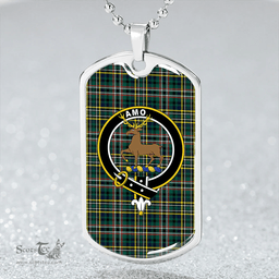 ScottishPlaid Scott Green Modern Clan Tartan Dog Tag Necklace - Crest Classic Scottish Plaid Tartan Plaid