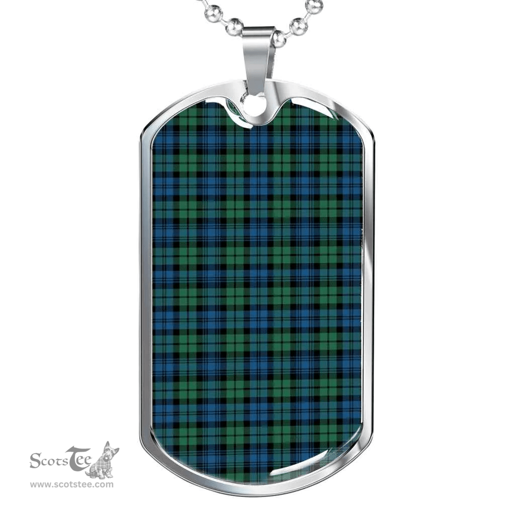 Scottish Campbell Ancient 02 Clan Tartan Dog Tag Necklace - Classic Scottish Plaid Tartan Plaid