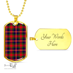 Scottish MacPherson Modern Clan Tartan Dog Tag Necklace - Classic Scottish Plaid Tartan Plaid