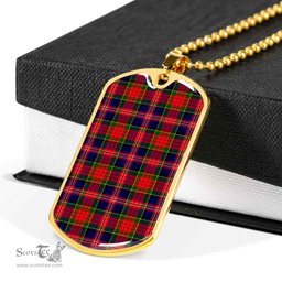 Scottish MacPherson Modern Clan Tartan Dog Tag Necklace - Classic Scottish Plaid Tartan Plaid