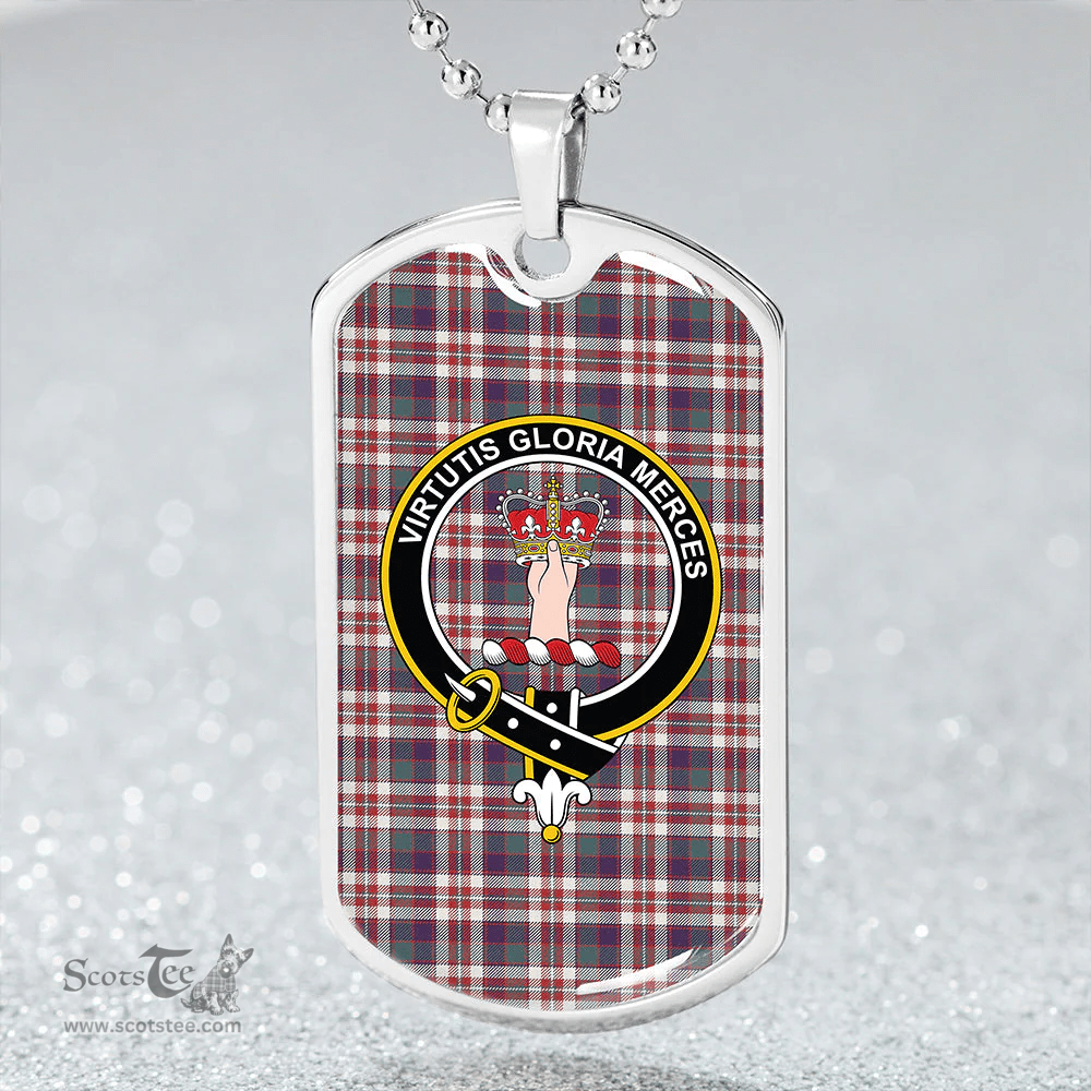 ScottishPlaid Robertson Dress #2 Weathered Clan Tartan Dog Tag Necklace - Crest Classic Scottish Plaid Tartan Plaid