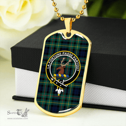 ScottishPlaid Rollo Modern Clan Tartan Dog Tag Necklace - Crest Classic Scottish Plaid Tartan Plaid